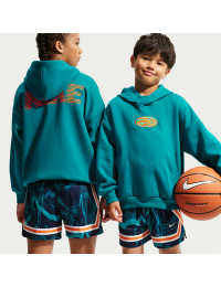 Nike Dri-FIT-basketballhættetrøje til større børn - blå