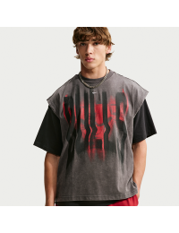 Chicago Bulls Standard Issue Nike-basketballoverdel uden ærmer til mænd - grå