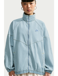 Oversized Nike Windrunner-denimjakke til kvinder - blå