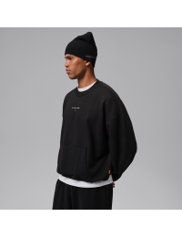 Jordan Flight Fleece-sweatshirt med rund hals til mænd - sort