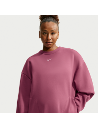 Oversized Nike (M) Studio Fleece Sport Dri-FIT-sweatshirt med rund hals til kvinder (Maternity) - rød