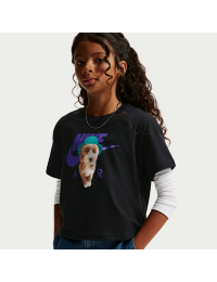 Nike -T-shirt med firkantet pasform til større børn (piger) - sort