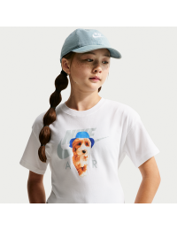 Nike -T-shirt med firkantet pasform til større børn (piger) - hvid
