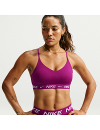 Justerbar Nike Indy-sports-bh med indlæg og let støtte til kvinder - rød