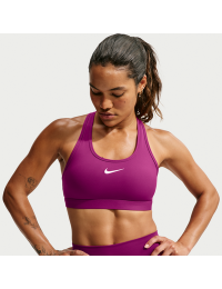 Nike Swoosh-sports-bh med medium støtte og indlæg til kvinder - rød