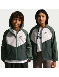 Nike Windrunner Repel-hættejakke til større børn - grøn