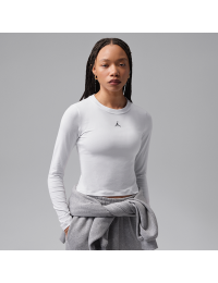 Langærmet Jordan Brooklyn Essentials-mellemlags-T-shirt til kvinder - hvid
