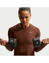 Langærmet Nike Pro Sculpt Dri-FIT-trøje med 1/4 lynlås til kvinder - brun