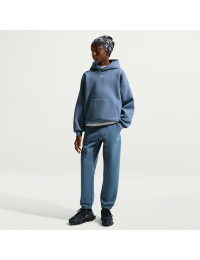 Nike Solo Swoosh-basketballbukser i fleece med opslag til børn - blå