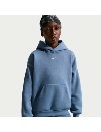 Nike Solo Swoosh-hættetrøje i fleece til større børn - blå