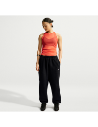 Oversized Nike Studio Fleece-joggingbukser i kraftigt materiale med høj talje til kvinder - sort