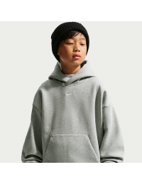 Nike Solo Swoosh-hættetrøje i fleece til større børn - grå