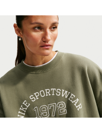 Oversized Nike Studio Fleece-crewtrøje i medium vægt til kvinder - grøn