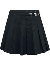 Banned Alternative Kort nederdel - Pleated Ring - XS till L - Damer - sort
