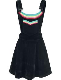 Jawbreaker Kort kjole - Double Rainbow - M till XL - Damer - sort