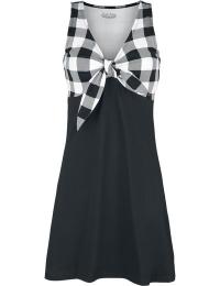 Rock Rebel by EMP Kort kjole - Rockabella-Look - L till XXL - Damer - sort-hvid