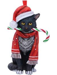 Nemesis Now Julekugler - Candy Cane Cat - Ingen - Standard