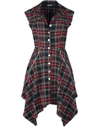 Jawbreaker Mellemlang kjole - Tartan shirt - XS till 3XL - Damer - multifarvet