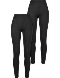 Urban Classics Leggings - Damebambusleggings (2-pak) - XS till L - Damer - sort