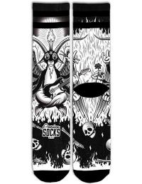 Amerikanske sokker Sokker - Baphomet - Mid High - S-M till L-XL - Unisex - sort-hvid