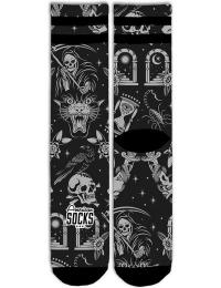 Amerikanske sokker Sokker - Time to Die - Mid High - S-M till L-XL - Unisex - sort-grå