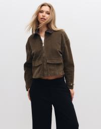 Only - Brun - Onlglobal L/S Cord Jacket Cc Pnt