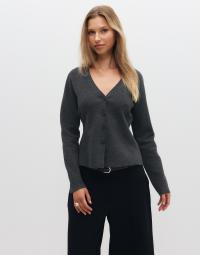 Vero Moda - Grå - Vmmille Ls V-Neck Cardigan Noos