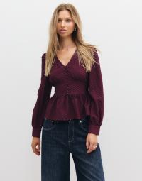 Vero Moda - Rød - Vmaugusta Ls Button Top Wvn