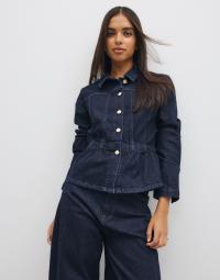 Only - Blå - Onlremi L/S Peplum Rinse Jacket Dnm
