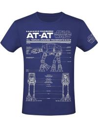 Star Wars - Disney T-shirt - AT-AT - Schematic - S till 3XL - Herrer - blå