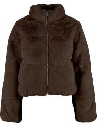 Urban Classics Overgangsjakke - Ladies Short Faux Fur Puffer Jacket - XS till 3XL - Damer - brun