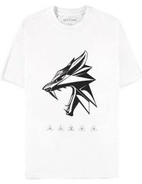 The Witcher T-shirt - Wolf Head - S till XXL - Herrer - hvid