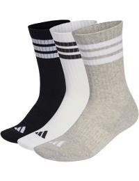 Adidas Sokker - 3-striber Polstret (3-pak) - S till XL - Unisex - sort-grå-hvid