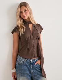 Nelly - Brun - Cute Scarf Blouse