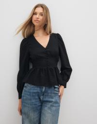 Vero Moda - Sort - Vmaugusta Ls Button Top Wvn