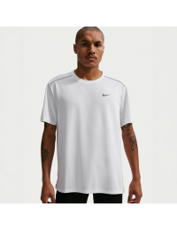 Nike Miler Dri-FIT-løbeoverdel med korte ærmer til mænd - hvid
