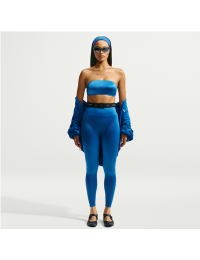 Højtaljede NikeSKIMS Satin Shine Bonded-leggings (66 cm) til kvinder - blå