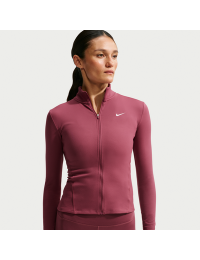Nike One Fitted Dri-FIT-jakke med lynlås i fuld længde til kvinder - rød