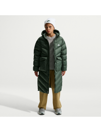 Nike All Day Play Therma-FIT-dyneparka i fuld længde med løs pasform til større børn - grøn