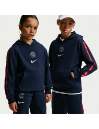 Paris Saint-Germain Home City Side Nike Football-hættetrøje i fleece til større børn - blå