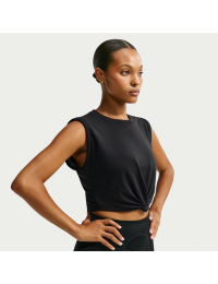 Kort NikeSKIMS Performance Twist-tanktop med twist i bomuldsblanding til kvinder - sort