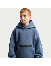 Oversized Nike Tech Fleece-pullover med hætte til større børn (drenge) - blå