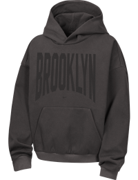 Brooklyn Nets Nike NBA-hættetrøje til større børn - grå