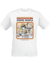 Steven Rhodes - Fun T-shirt - A Cure for Stupid People - S till 4XL - Herrer - hvid