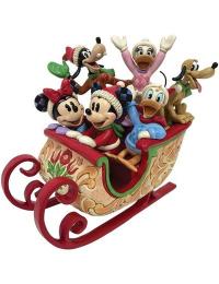 Mickey & Minnie Mouse - Disney Samlerfigurer - En slæde fuld af glæde - Ingen - multifarvet