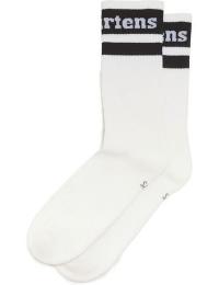 Dr. Martens Sokker - Athletic Logo Sock - white+black Organic Cotton Blend - S-M till M-L - Unisex - hvid-sort