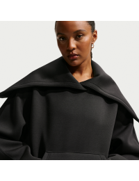 Oversized Nike Pregame Fleece-hættetrøje til kvinder - sort