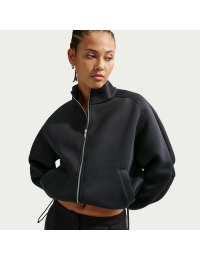 Oversized Nike Pregame Fleece-løbejakke til kvinder - sort
