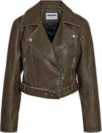 Noisy May Kunstlæderjakke - NMNELLY PU CROPPED BIKER NOOS - XS till XL - Damer - sort