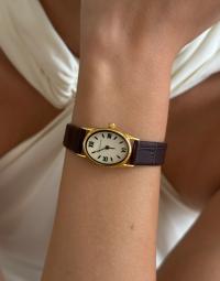 Muli Collection - Guld - Brown Leather Vintage Watch